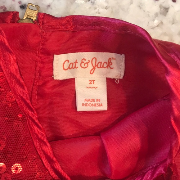 Cat & Jack Red Sequin Toddler Dress - Picture 3 of 7